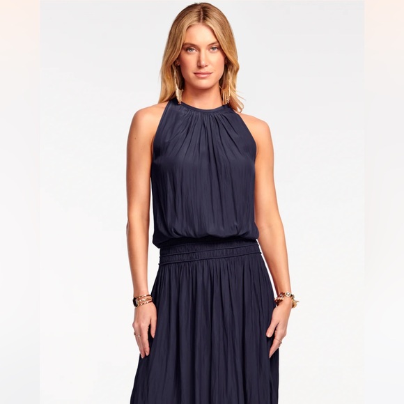 Ramy Brook Navy Audrey Midi Dress Medium - Picture 2 of 6